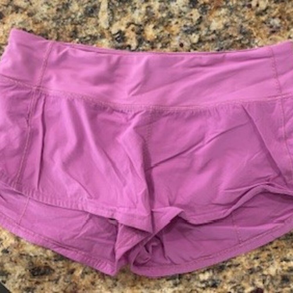 lululemon low rise speed shorts magenta size 6 gently loved  Shorts